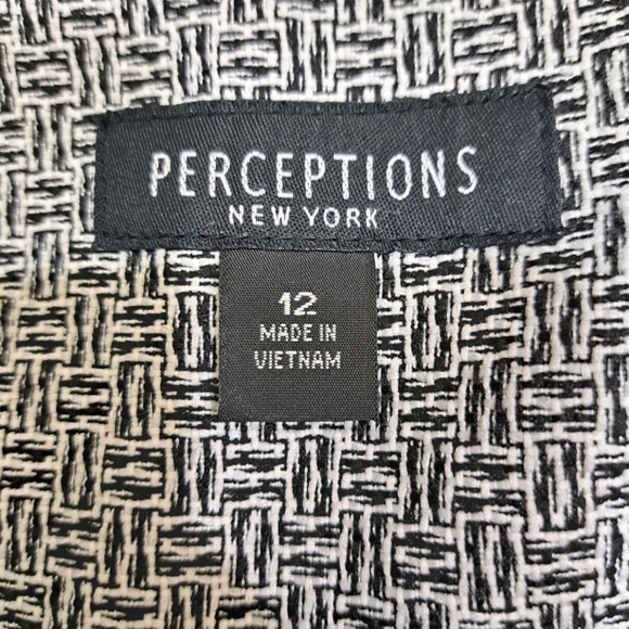 Perceptions New‎ York Women's Blazer Size 12 Grey, Black, White 3/4 qrt sleeves - Picture 10 of 14